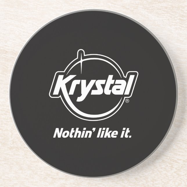 En Grès Dessous de verre de logo de Krystal (Devant)