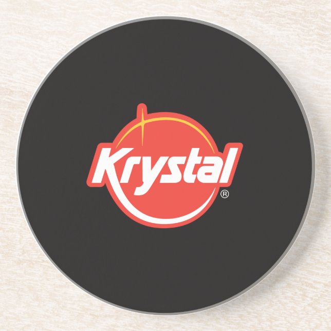 En Grès Dessous de verre de logo de Krystal (Devant)