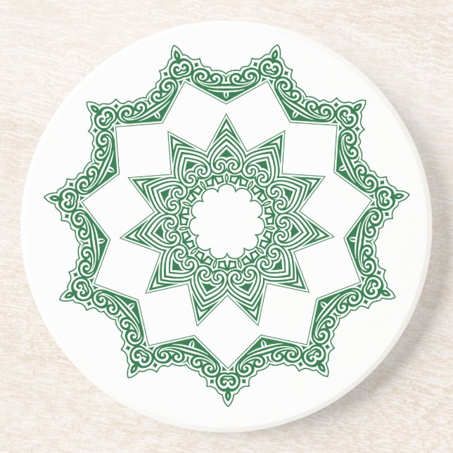 En Grès Dessous de verre de l'ornement islamique (Devant)