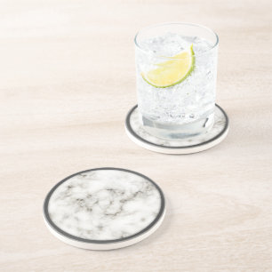 En Grès Dessous de verre de marbre de jante d'étain