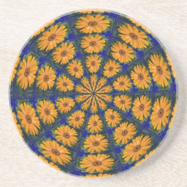 En Grès Dessous de verre de marguerite orange africaine (Devant)