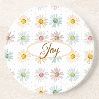 En Grès Dessous de verre de marguerite personnalisé