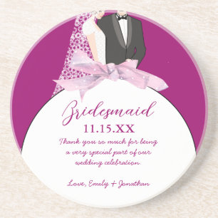 En Grès Dessous de verre de Mariage de Bridesmaid