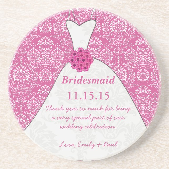 En Grès Dessous de verre de Mariage de Bridesmaid (Devant)