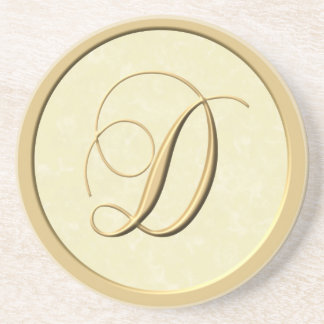 En Grès Dessous de verre de monogramme - lettre D