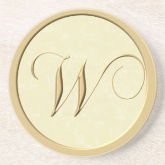 En Grès Dessous de verre de monogramme - lettre W