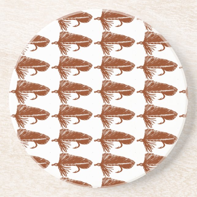 En Grès dessous de verre de Motif "Matuka Brown" Streamer  (Devant)