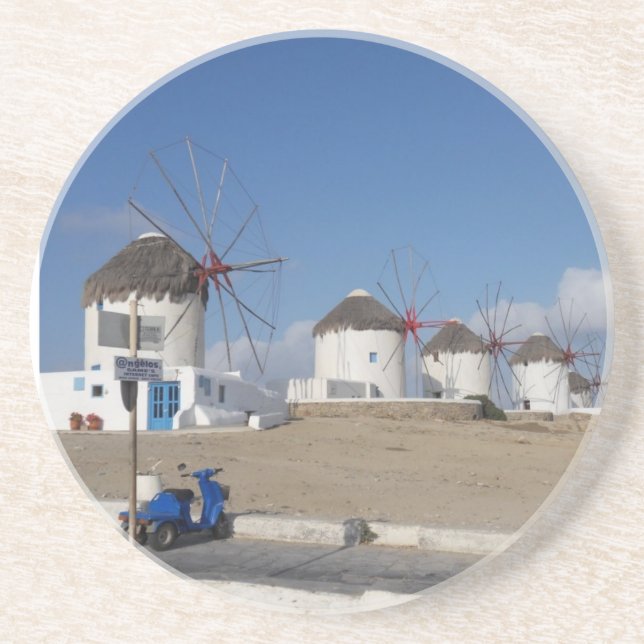 En Grès Dessous de verre de Mykonos Grèce (Devant)