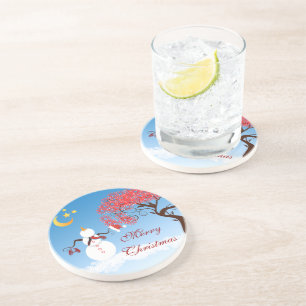 En Grès Dessous de verre de neige