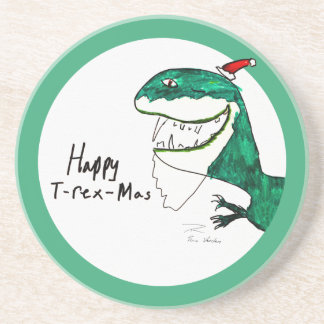 En Grès Dessous de verre de Noël T-Rex-Mas