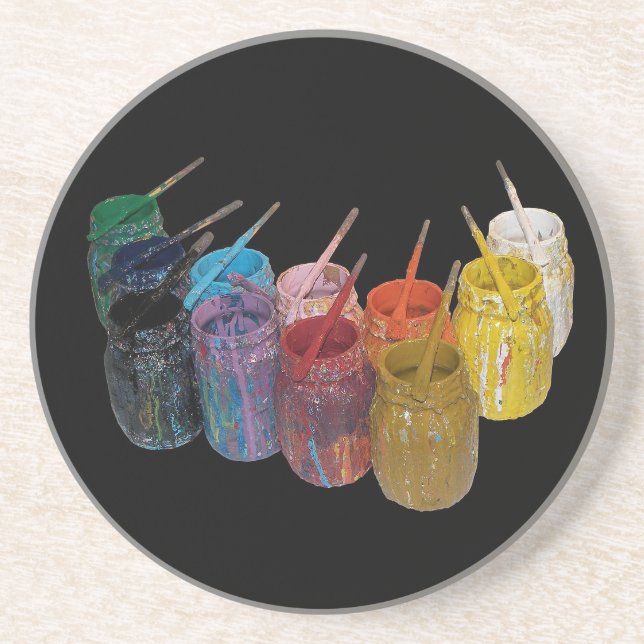 En Grès Dessous de verre de peinture (Devant)