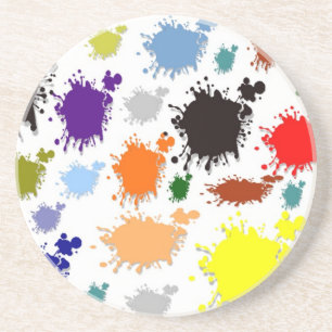 En Grès Dessous de verre de peinture à éclaboussure