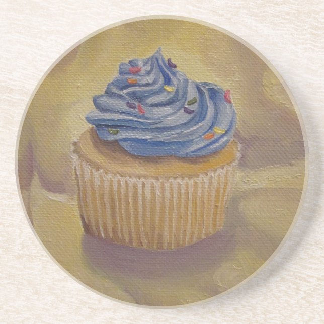En Grès Dessous de verre de peinture Cupcake (Devant)