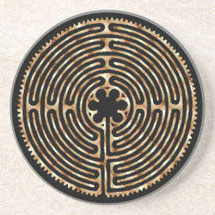 En Grès Dessous de verre de perle de labyrinthe de