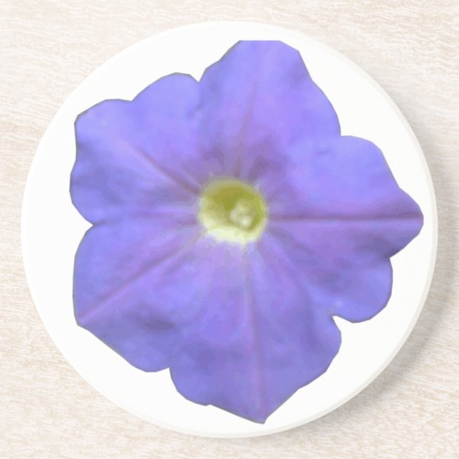 En Grès Dessous de verre de Petunia bleu (Devant)