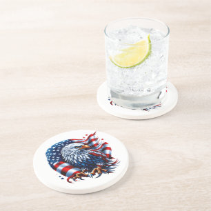 En Grès Dessous de verre de pierre patriotique