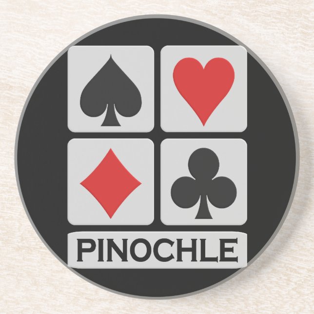 En Grès Dessous de verre de Pinochle (Devant)