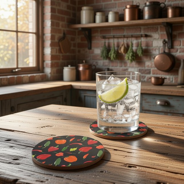 En Grès Dessous de verre de poivrons épicés (Créateur téléchargé)