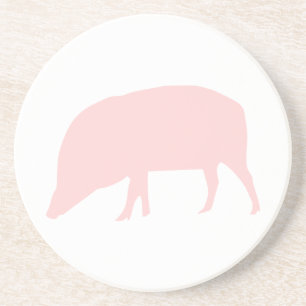 En Grès Dessous de verre de porc roses