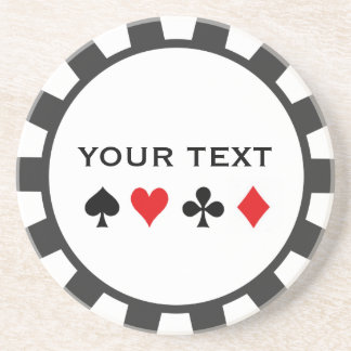 En Grès Dessous de verre de puces de poker personnalisés