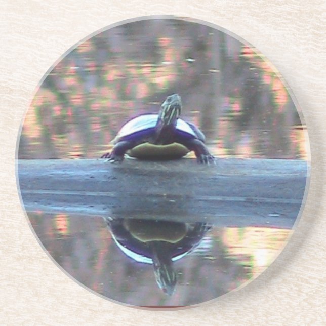 En Grès Dessous de verre de réflexion de tortue (Devant)