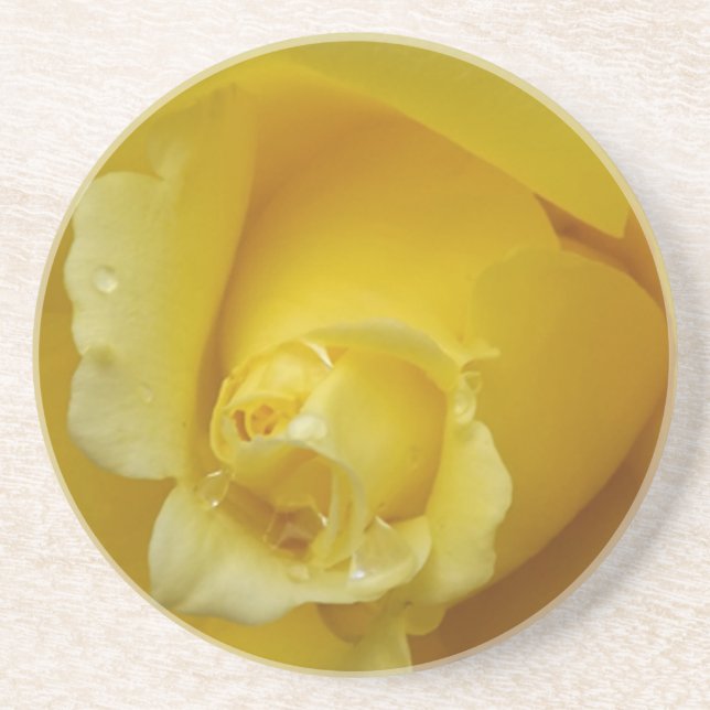 En Grès Dessous de verre de rose jaune (Devant)