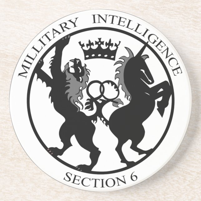 En Grès Dessous de verre de service secret du logo MI6 (Devant)