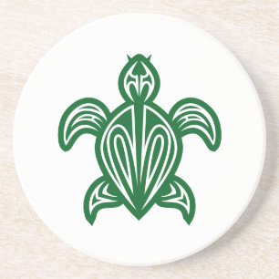 En Grès Dessous de verre de silhouette de tortue tribale