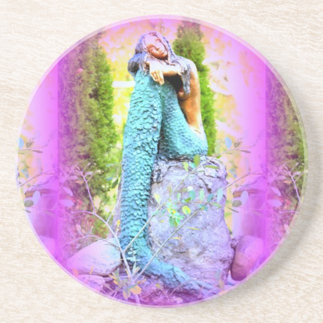 En Grès dessous de verre de sirène rêveur (Devant)