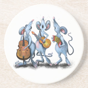 En Grès Dessous de verre de souris de bande musicale