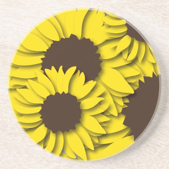 En Grès Dessous de verre de Sunflower Field (Devant)
