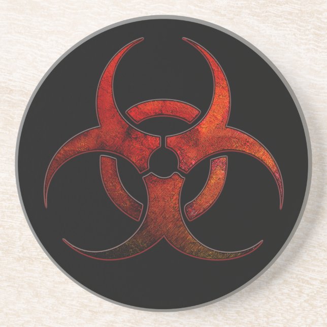 En Grès Dessous de verre de symbole de Biohazard (Devant)
