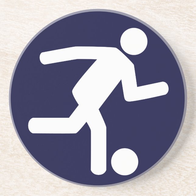 En Grès Dessous de verre de symbole du football du (Devant)