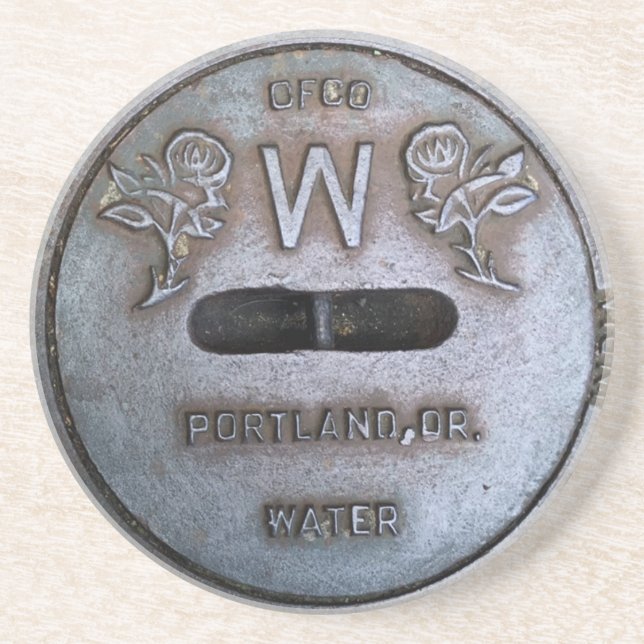 En Grès Dessous de verre de trappe de l'eau de Portland (Devant)