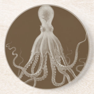 En Grès Dessous de verre de triptyque de tentacules de