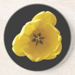 En Grès Dessous de verre de tulipe jaune