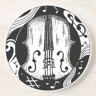 En Grès Dessous de verre de violoncelle