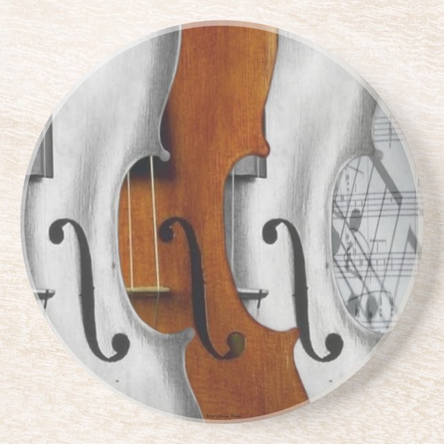 En Grès Dessous de verre de violons (Devant)