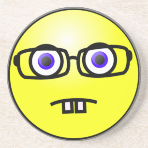 En Grès Dessous de verre de visage Geek