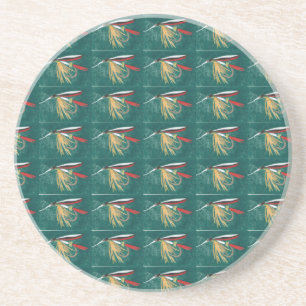 En Grès Dessous de verre de vol de Motif de truites mouill