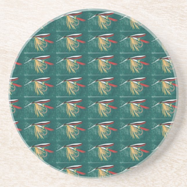 En Grès dessous de verre de vol Motif de truite mouillée " (Devant)