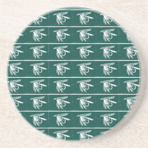 En Grès Dessous de verre de vol Motif de truite verte moui