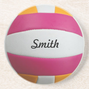 En Grès Dessous de verre de volley-ball personnalisable
