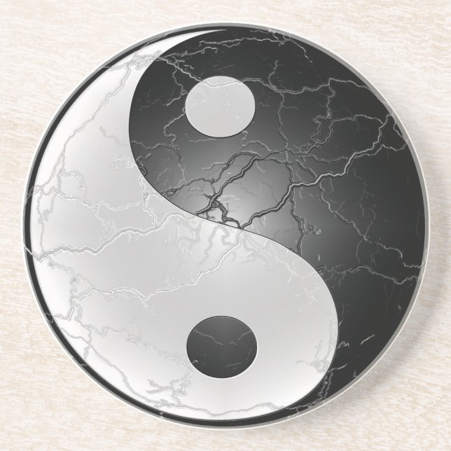 En Grès Dessous de verre de Yin Yang (Devant)