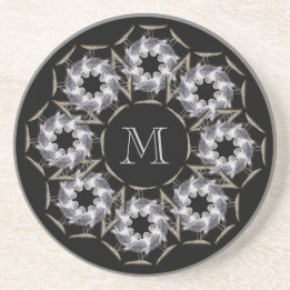 En Grès Dessous de verre décorés d'un monogramme de