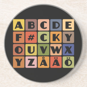 En Grès Dessous de verre des alphabets coquins