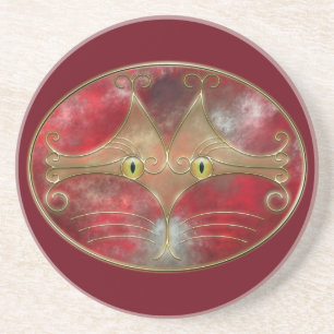 En Grès Dessous de verre des yeux de chat