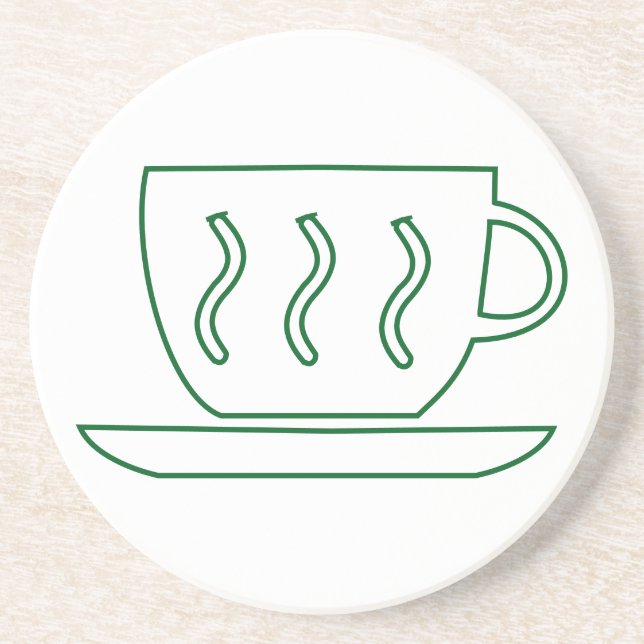 En Grès Dessous de verre d'esquisse de pâte à café (Devant)