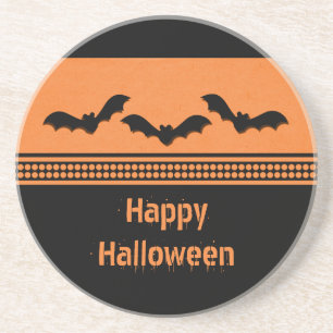 En Grès Dessous de verre D'Halloween Batty, Orange