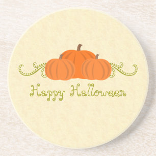 En Grès Dessous de verre d'Halloween citrouille
